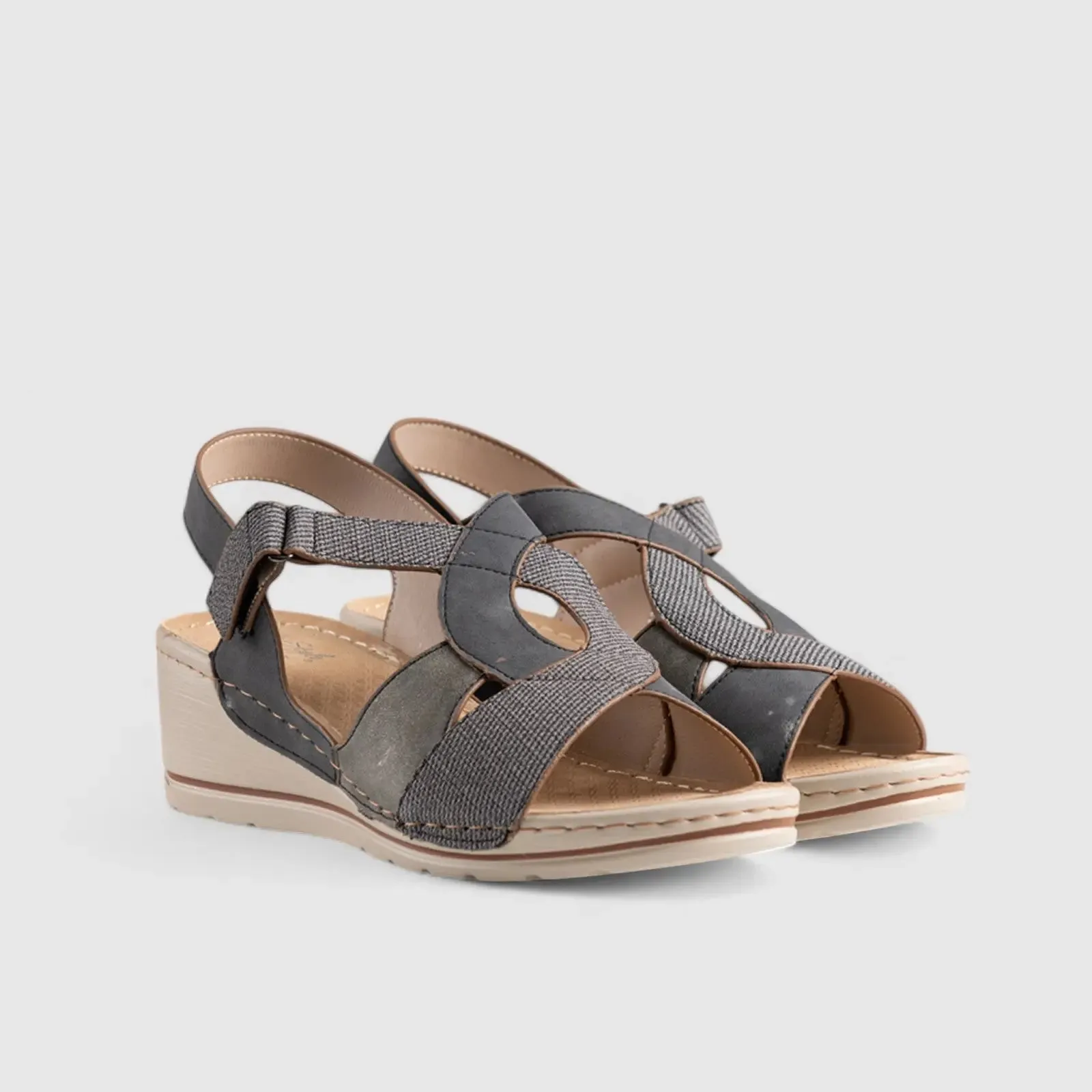 Soft Style Lenny Wedge Sandal Navy 01487