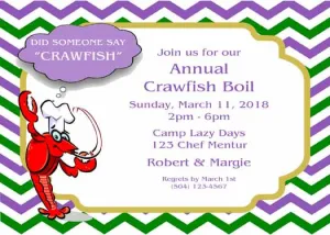 SPEECH BUBBLE CRAWFISH CUSTOM INVITATION