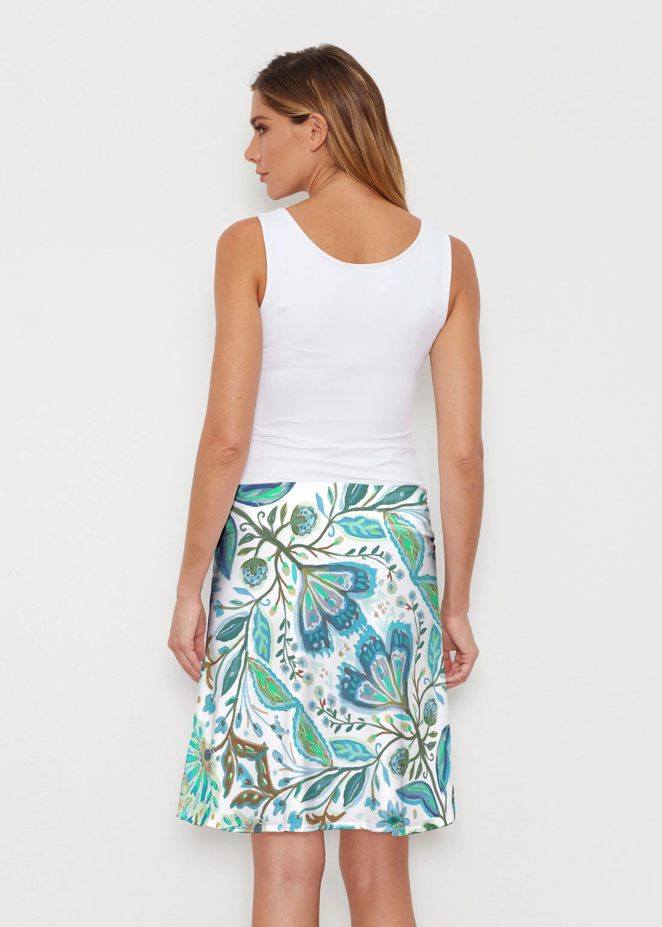 Spring Fantasy Green (17172) ~ Silky Brenda Skirt 21 inch