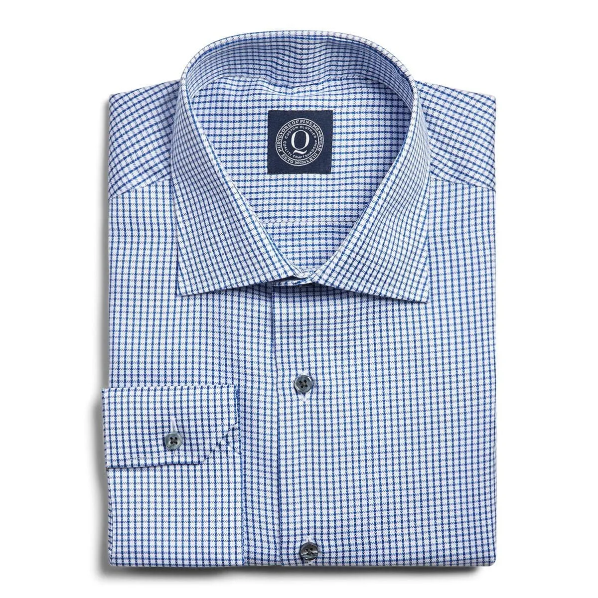 Stain Resistant Herringbone Check - Blue