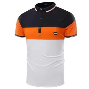 Stitching Color Business Casual Golf Shirt