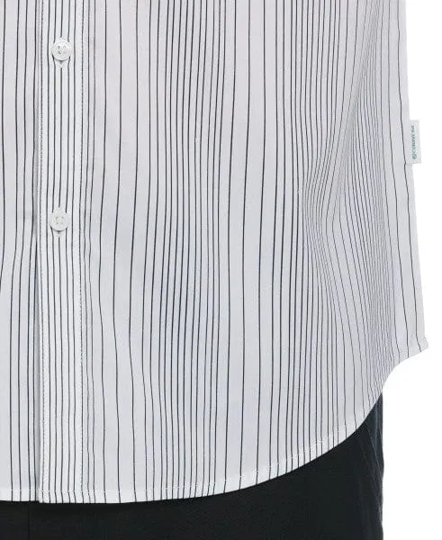 Stripe Banded Collar Shirt