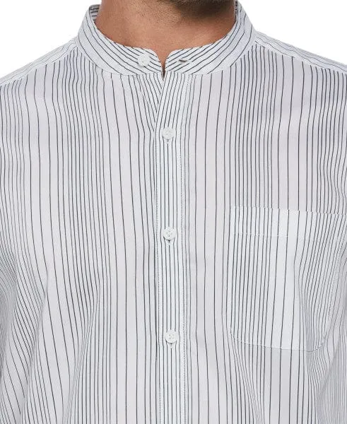 Stripe Banded Collar Shirt