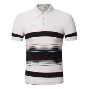 Striped Printed 100% Cotton Cozy Golf Shirt