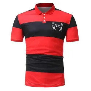 Striped Printed Casual Golf Shirt