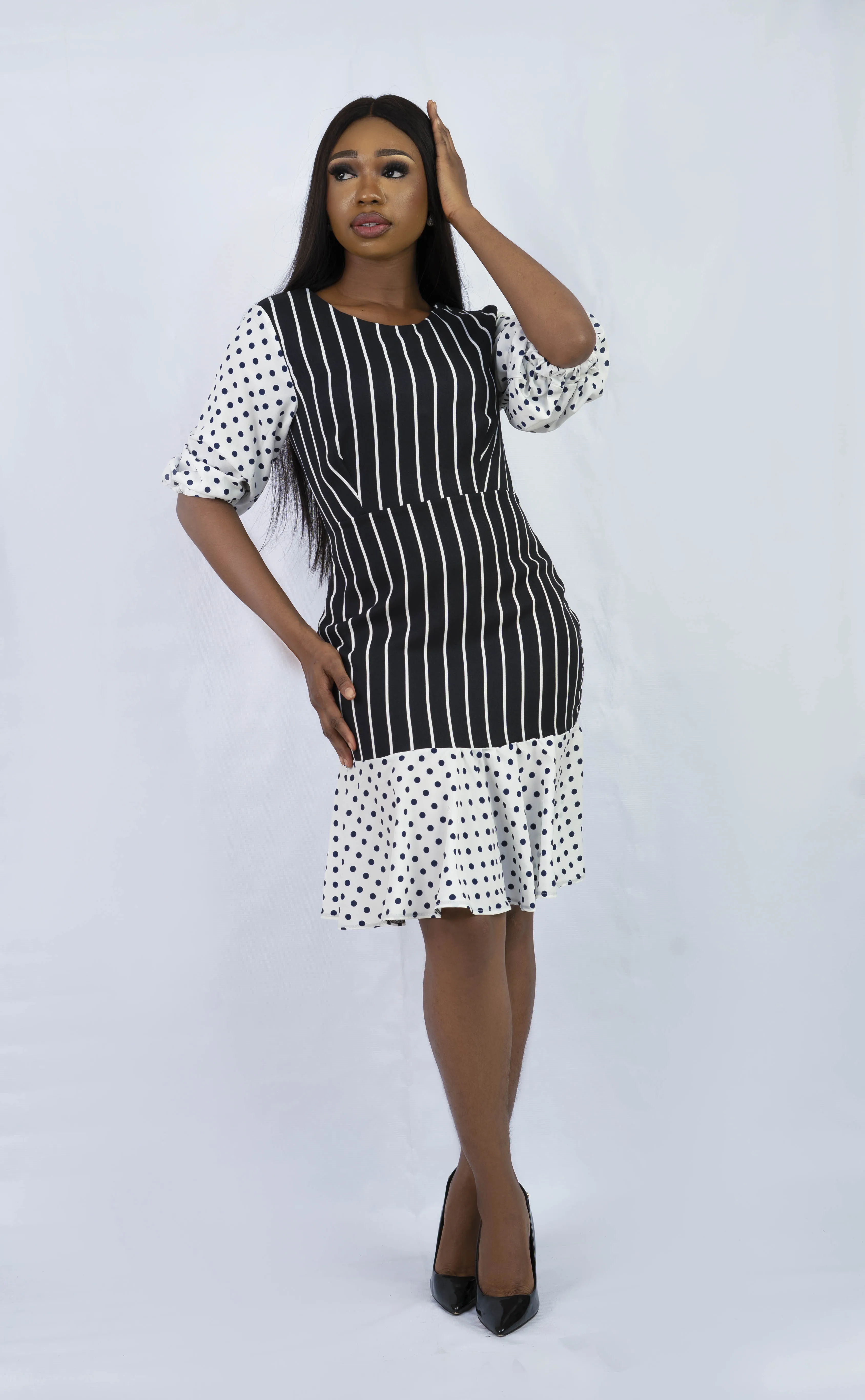 Stripes & Dots Flounce Dress