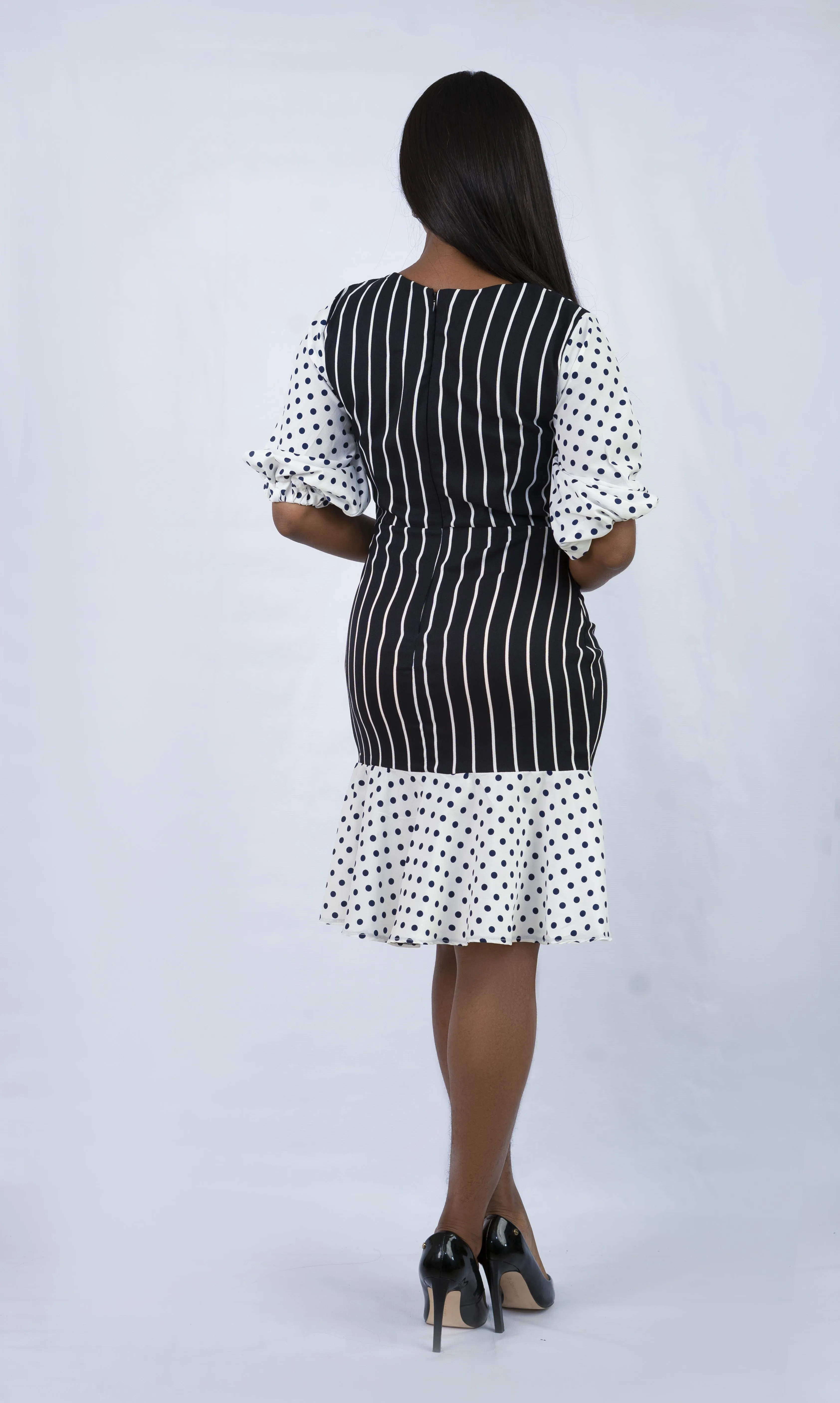 Stripes & Dots Flounce Dress