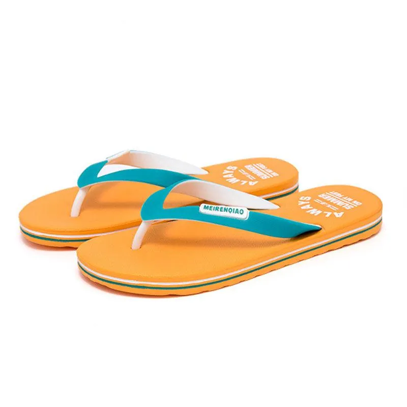 Summer Men's Flip Flop Slippers Fashion Patchwork Outdoor Male Slippers Flip Flops Beach Slippers