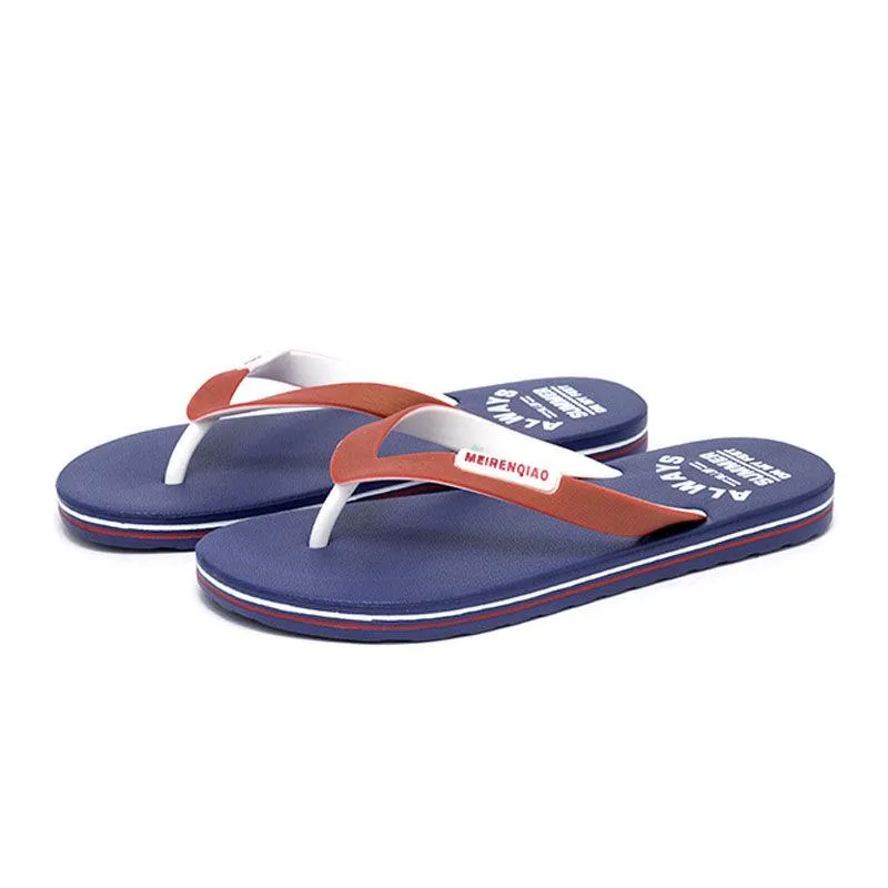 Summer Men's Flip Flop Slippers Fashion Patchwork Outdoor Male Slippers Flip Flops Beach Slippers
