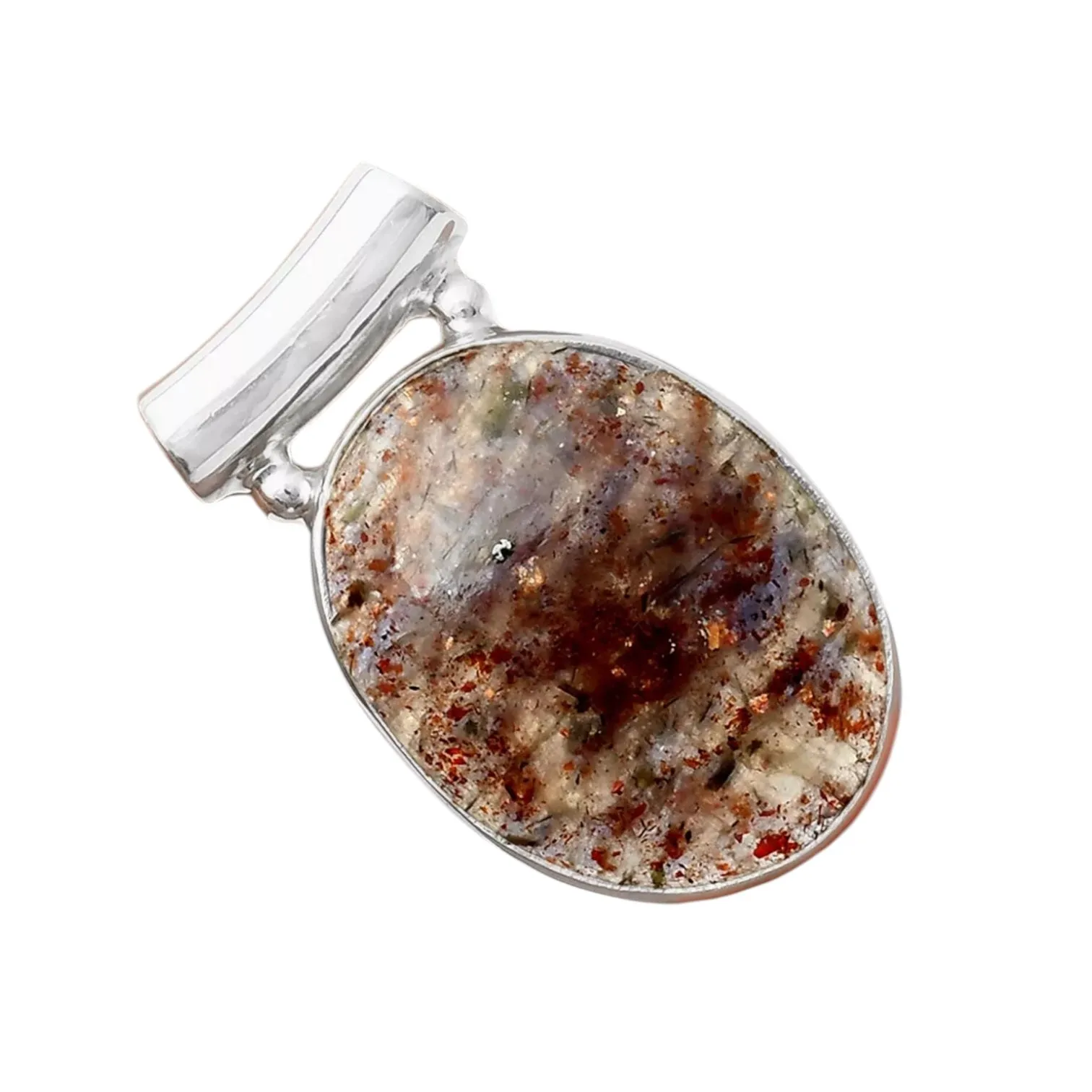 Sunstone in Iolite Solid 925 Sterling Silver Pendant