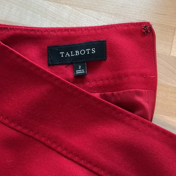 Talbots Wool Red Timeless A-line Skirt, 2