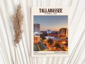 Tallahassee Vintage Wall Art, Florida, USA