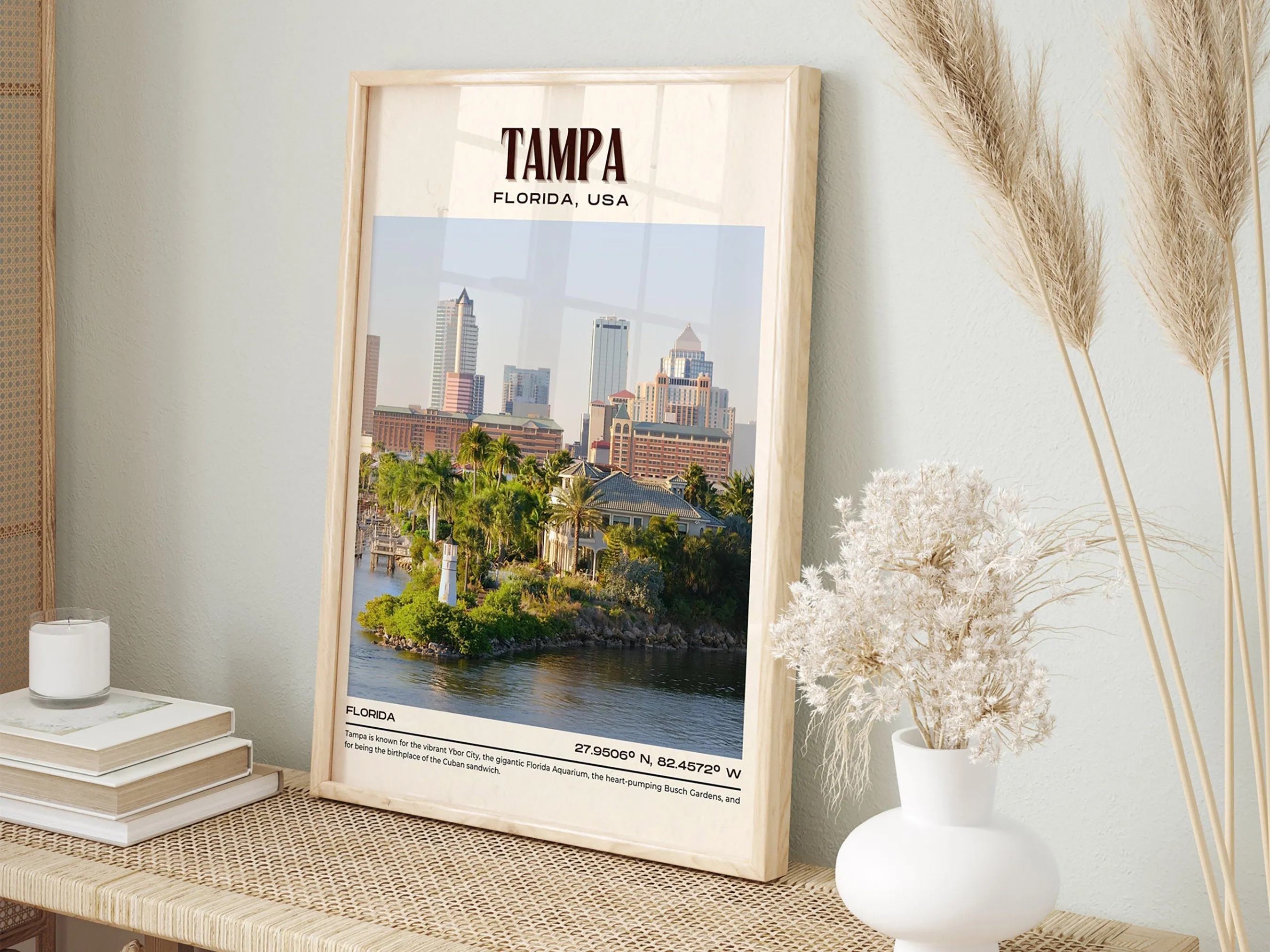 Tampa Vintage Wall Art, Florida, USA