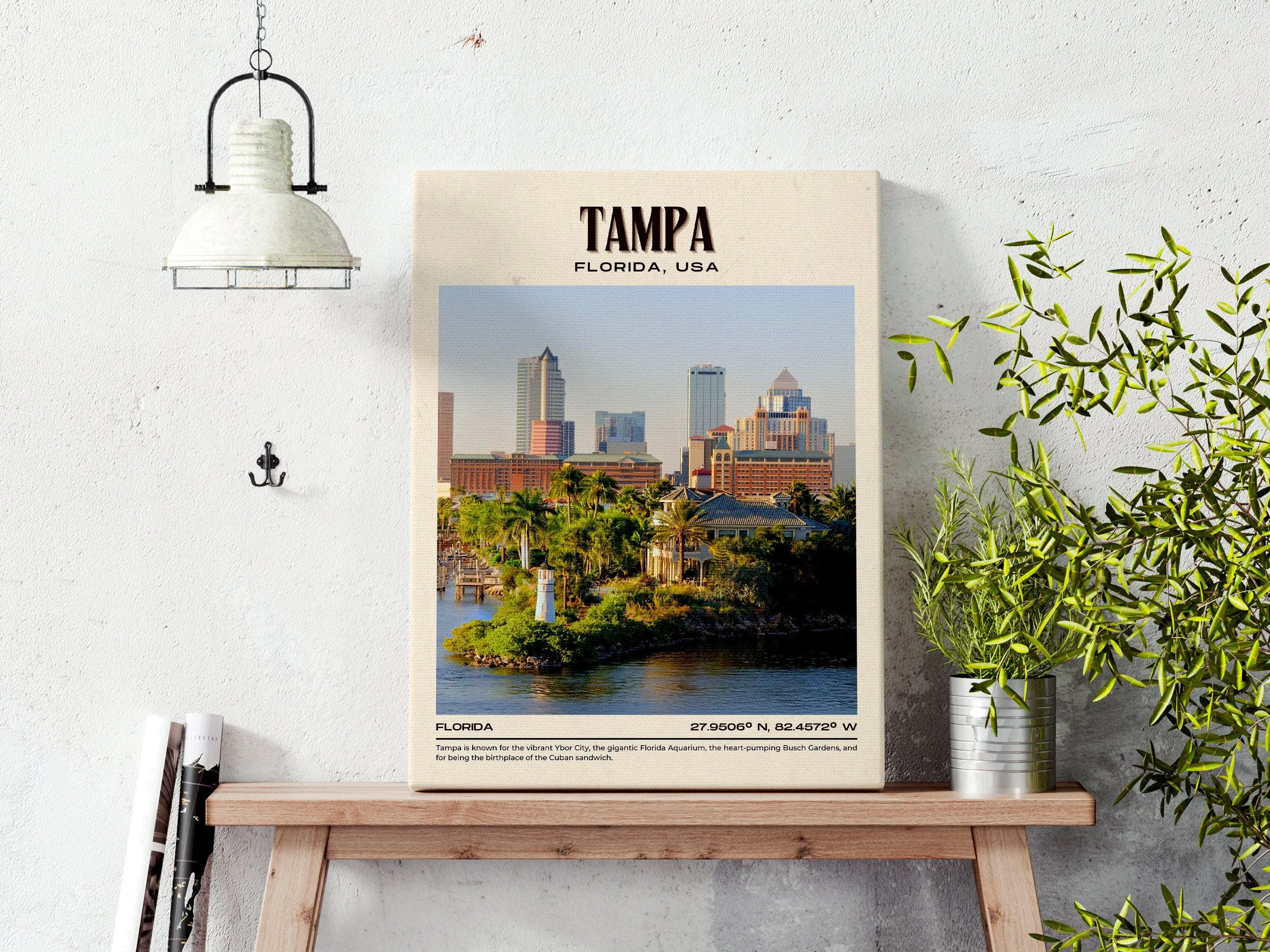 Tampa Vintage Wall Art, Florida, USA