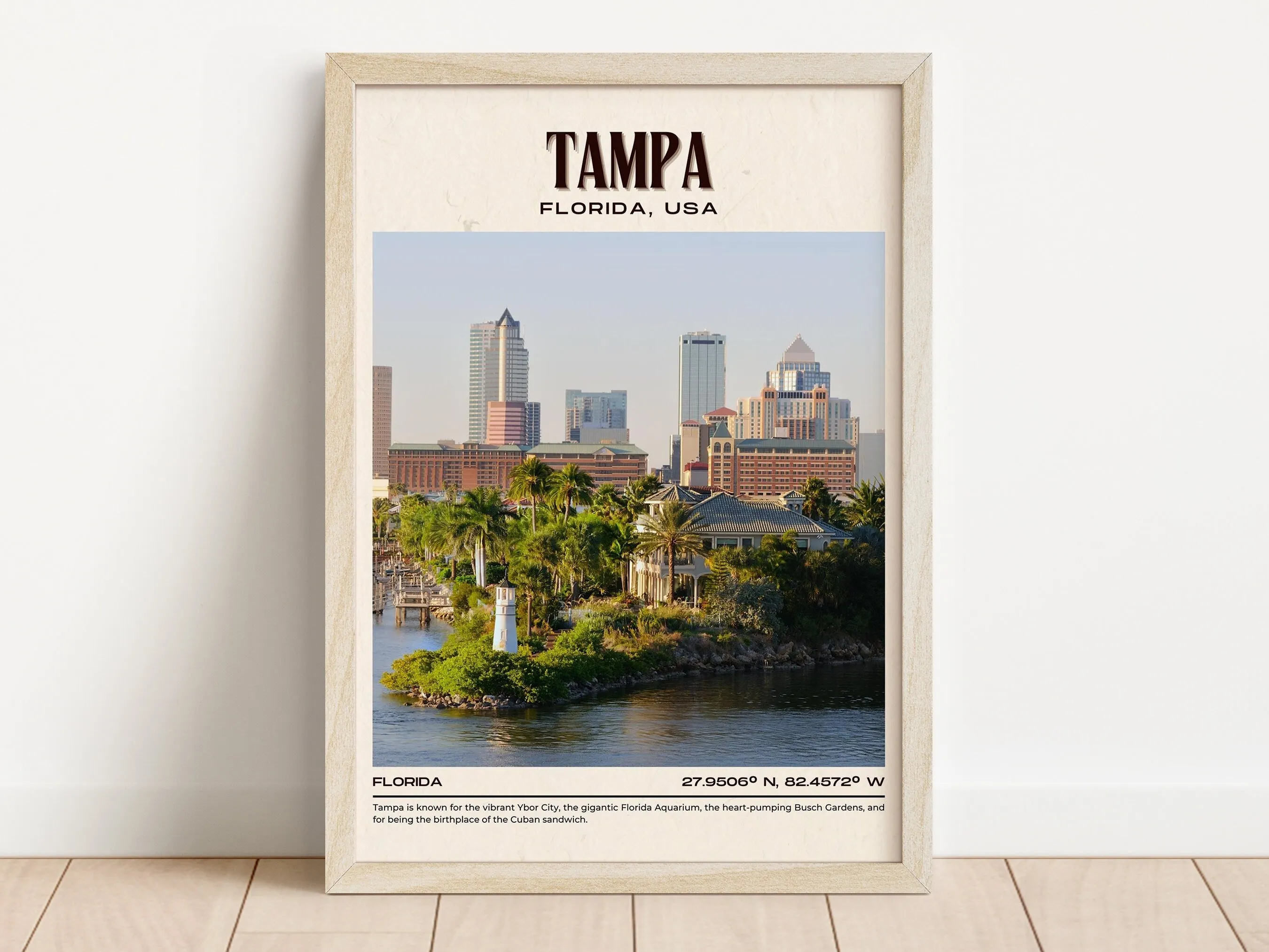 Tampa Vintage Wall Art, Florida, USA