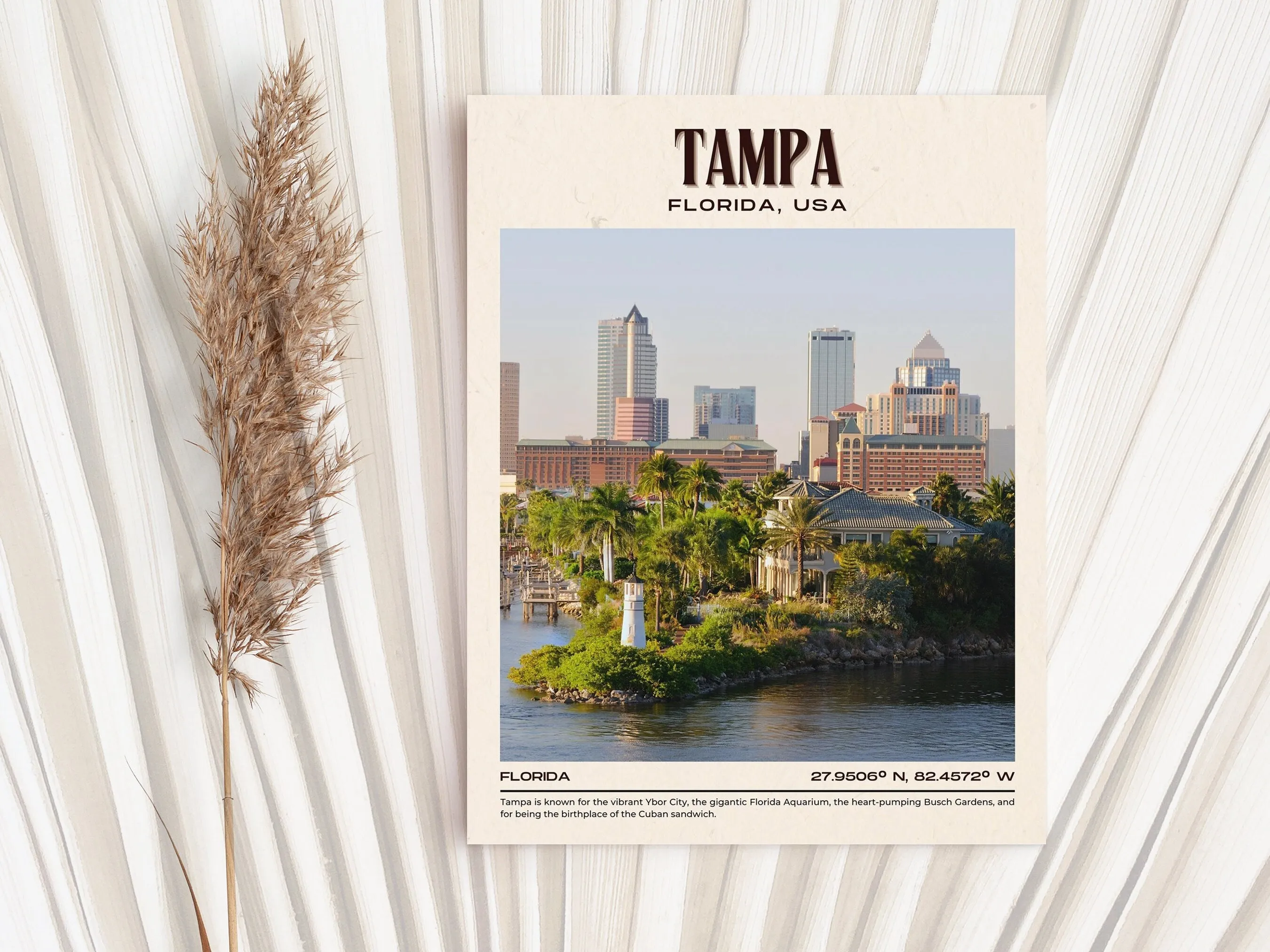 Tampa Vintage Wall Art, Florida, USA