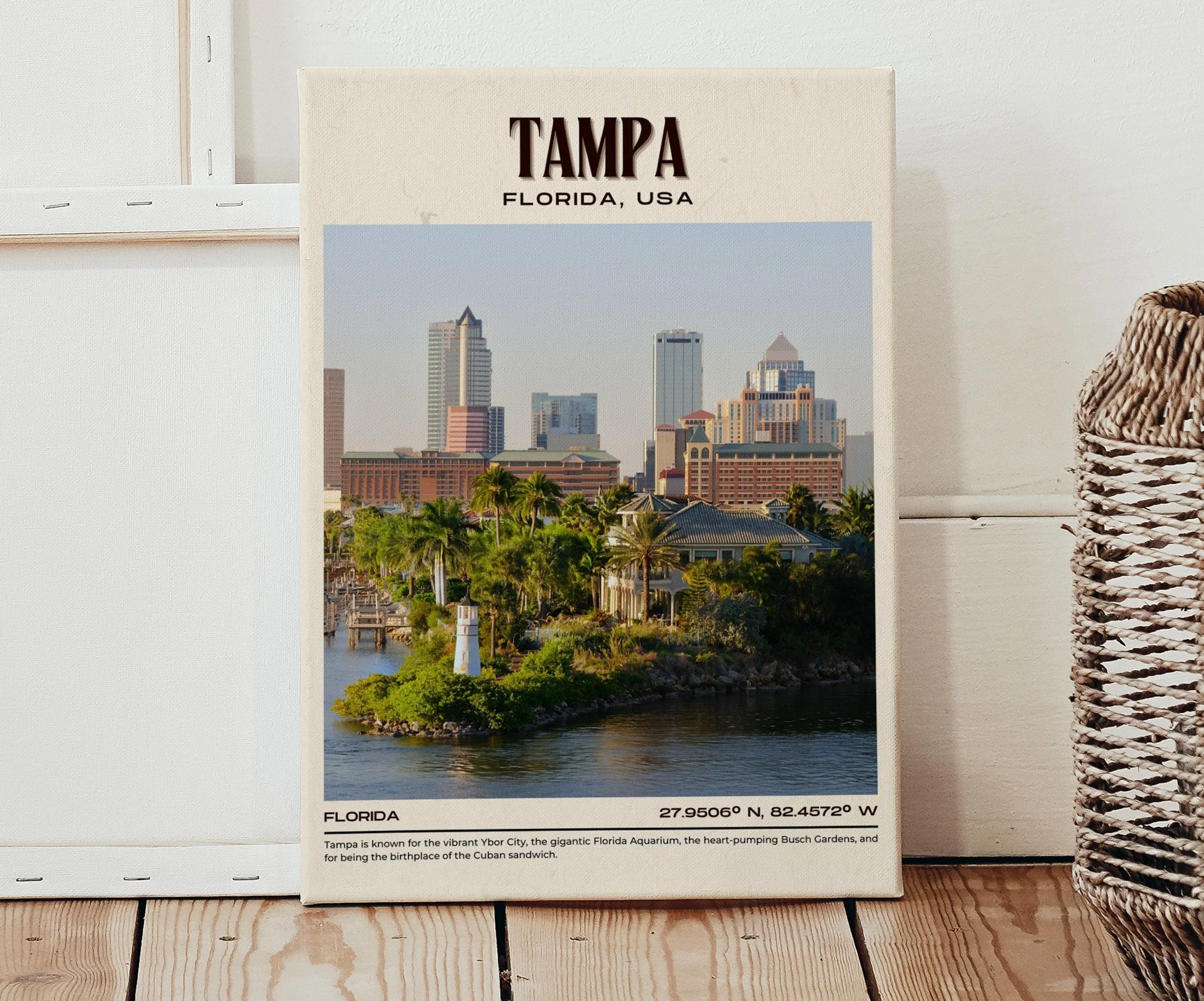 Tampa Vintage Wall Art, Florida, USA