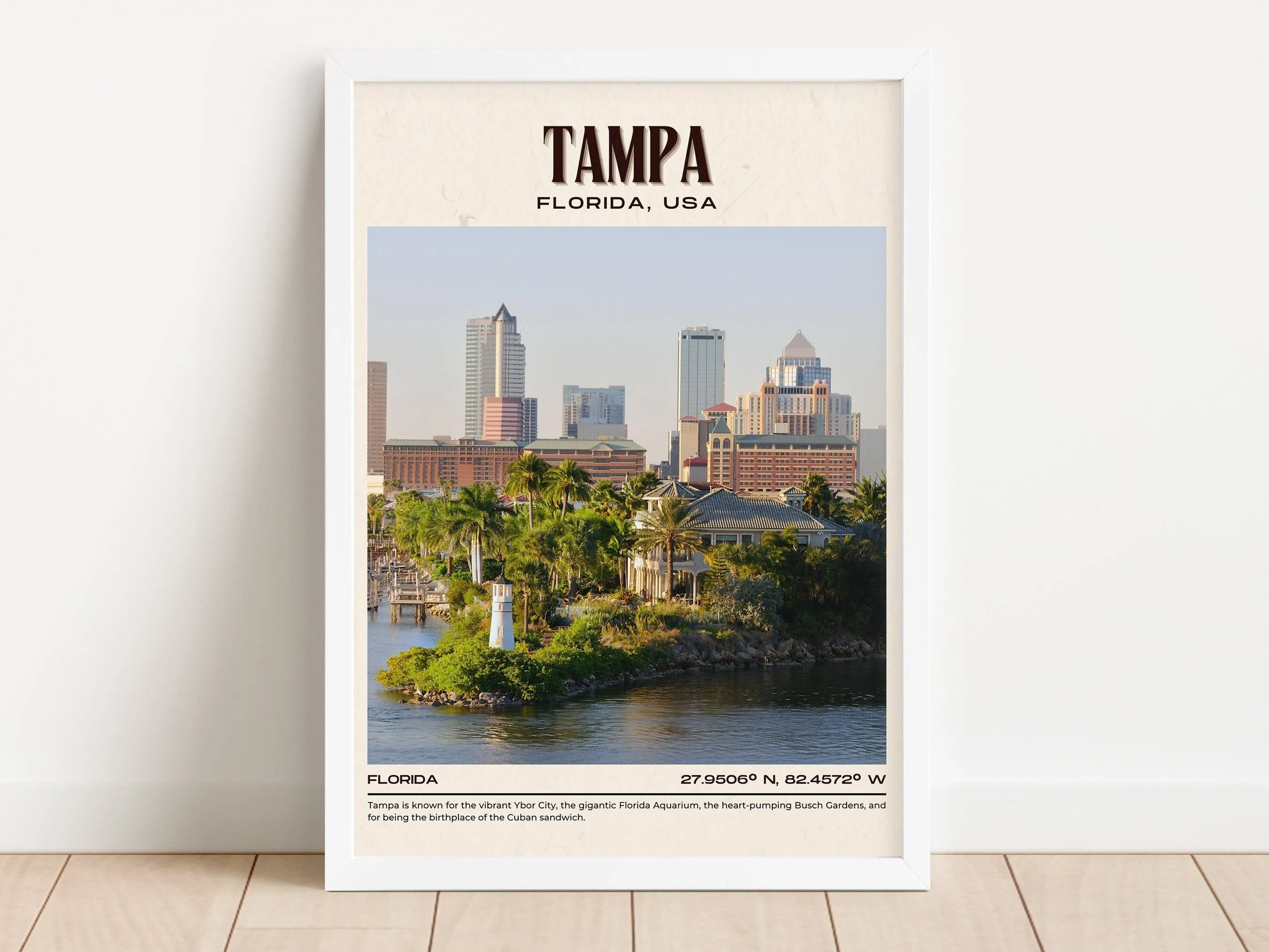 Tampa Vintage Wall Art, Florida, USA