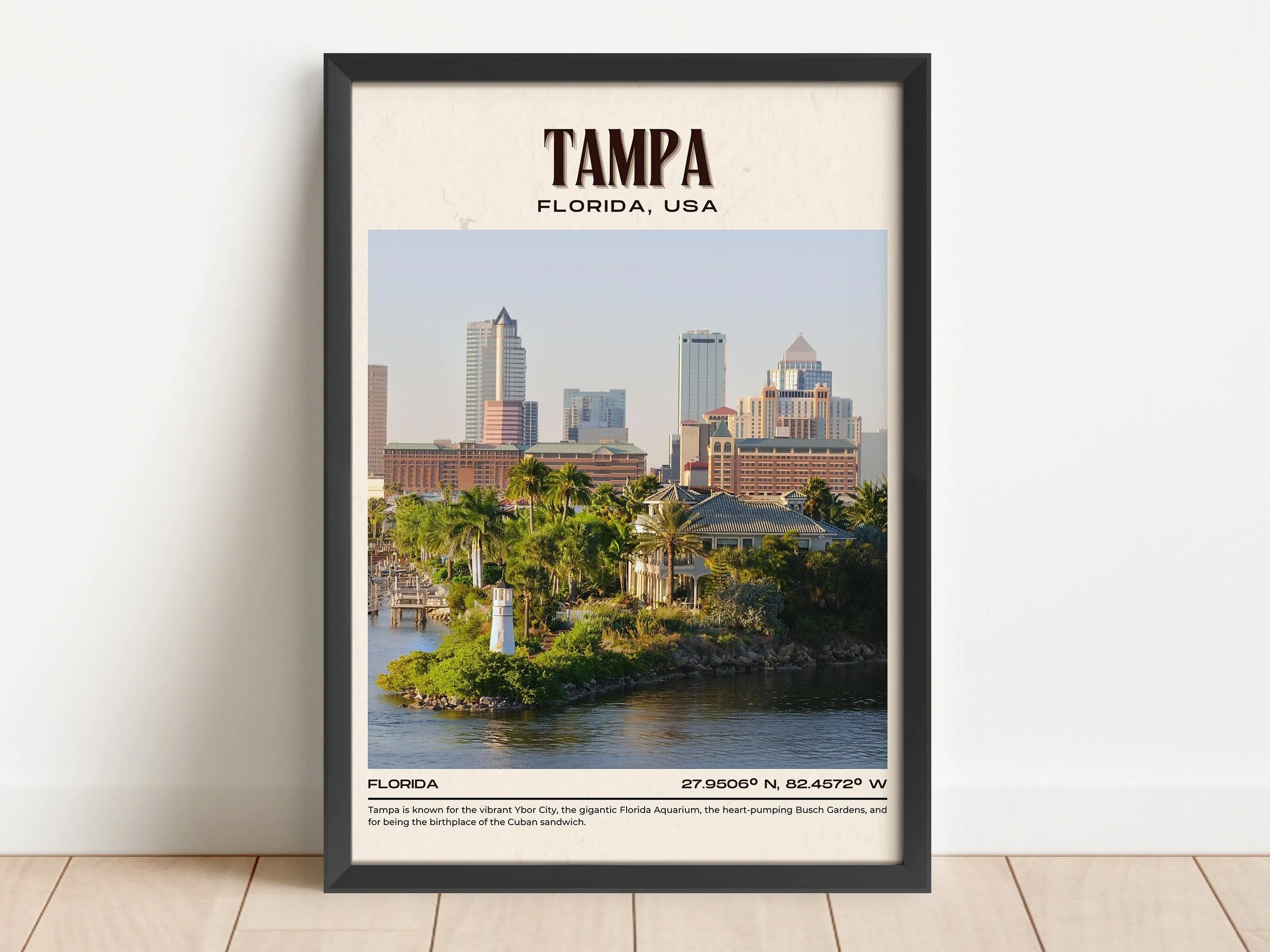 Tampa Vintage Wall Art, Florida, USA