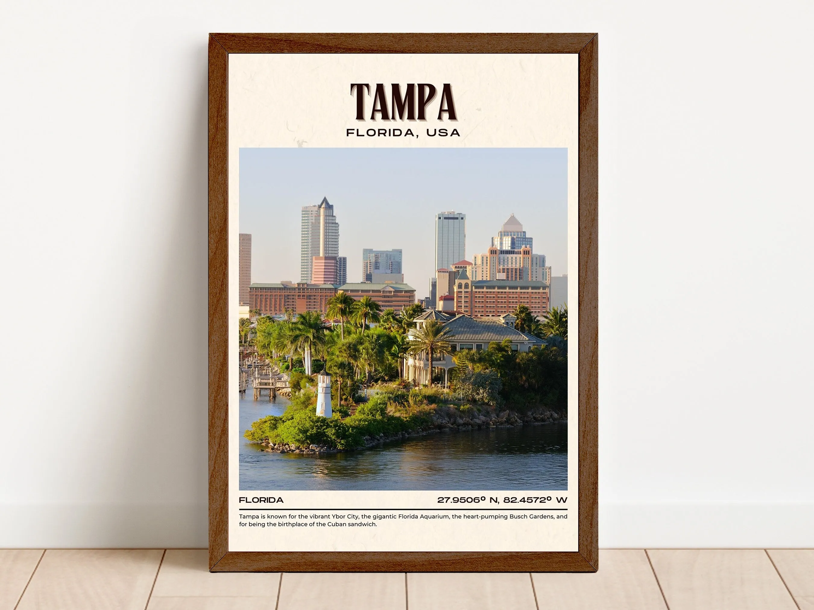 Tampa Vintage Wall Art, Florida, USA