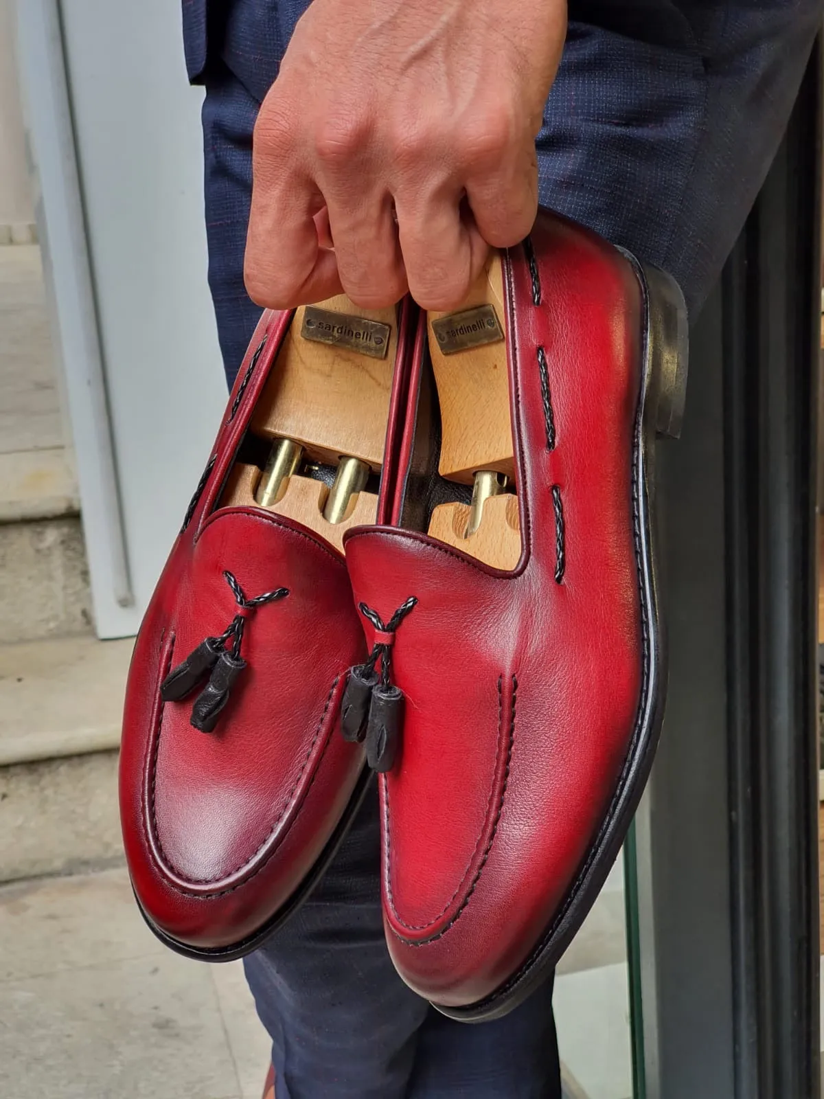 Tassel Leather Burgundy Loafers