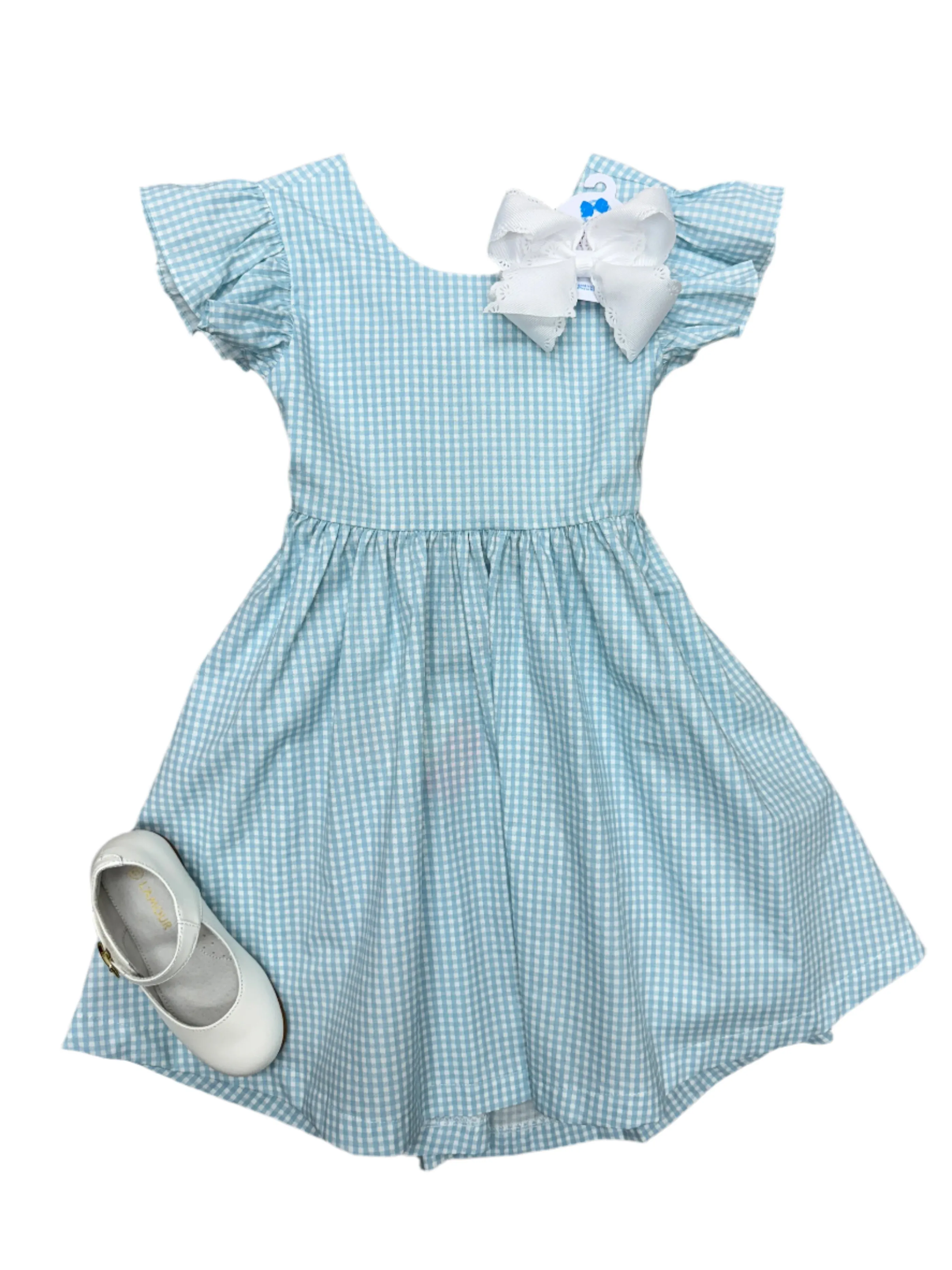 Teal Gingham Gabrielle Dress