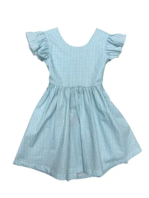 Teal Gingham Gabrielle Dress
