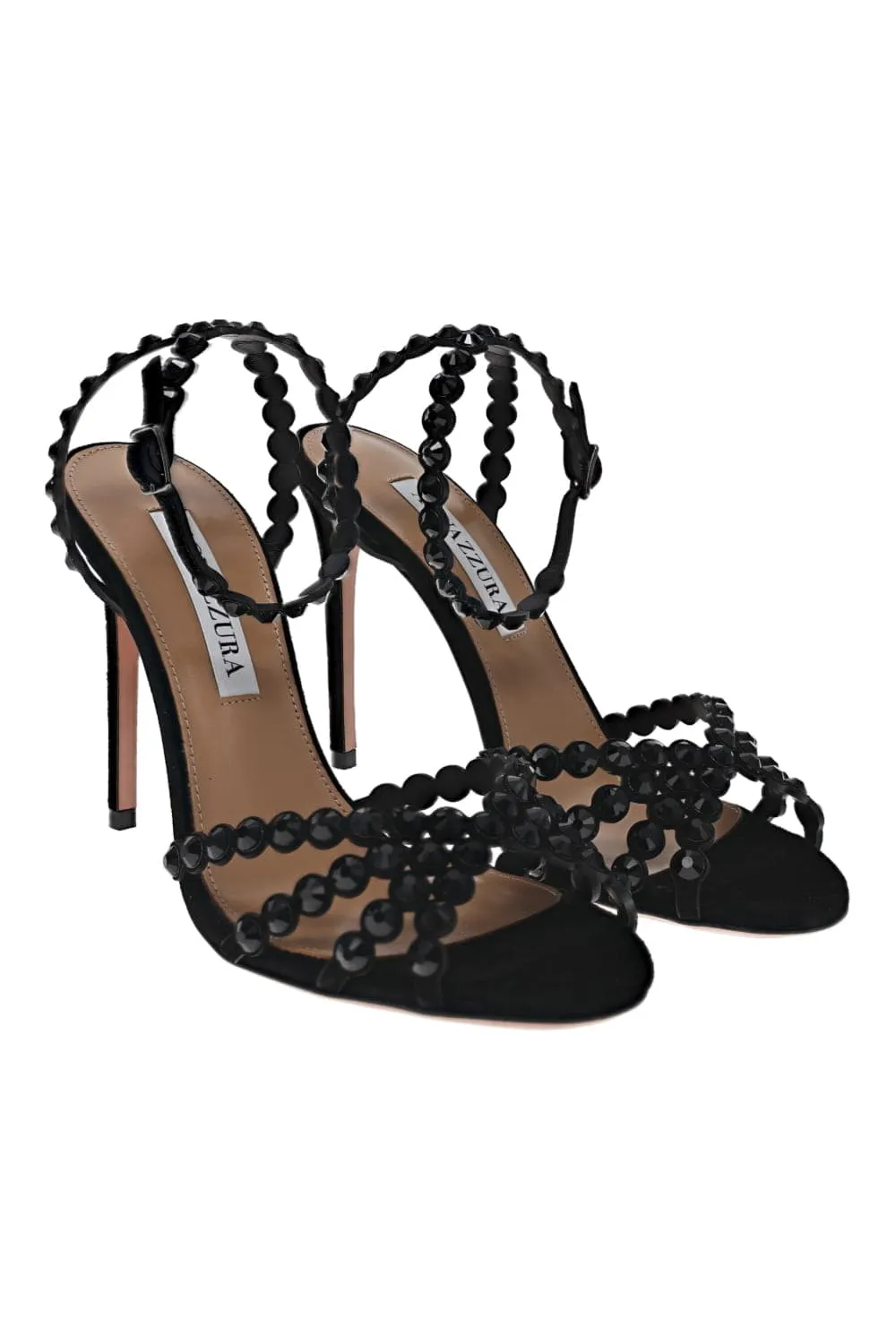Tequila Black Embellished Leather Sandal