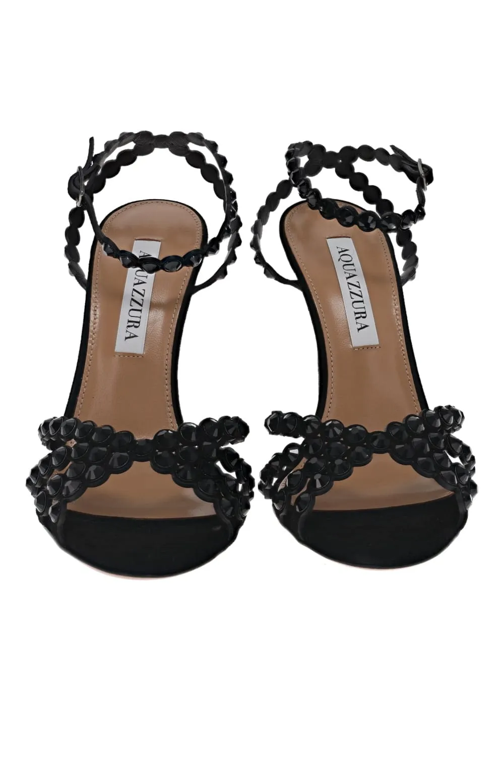 Tequila Black Embellished Leather Sandal