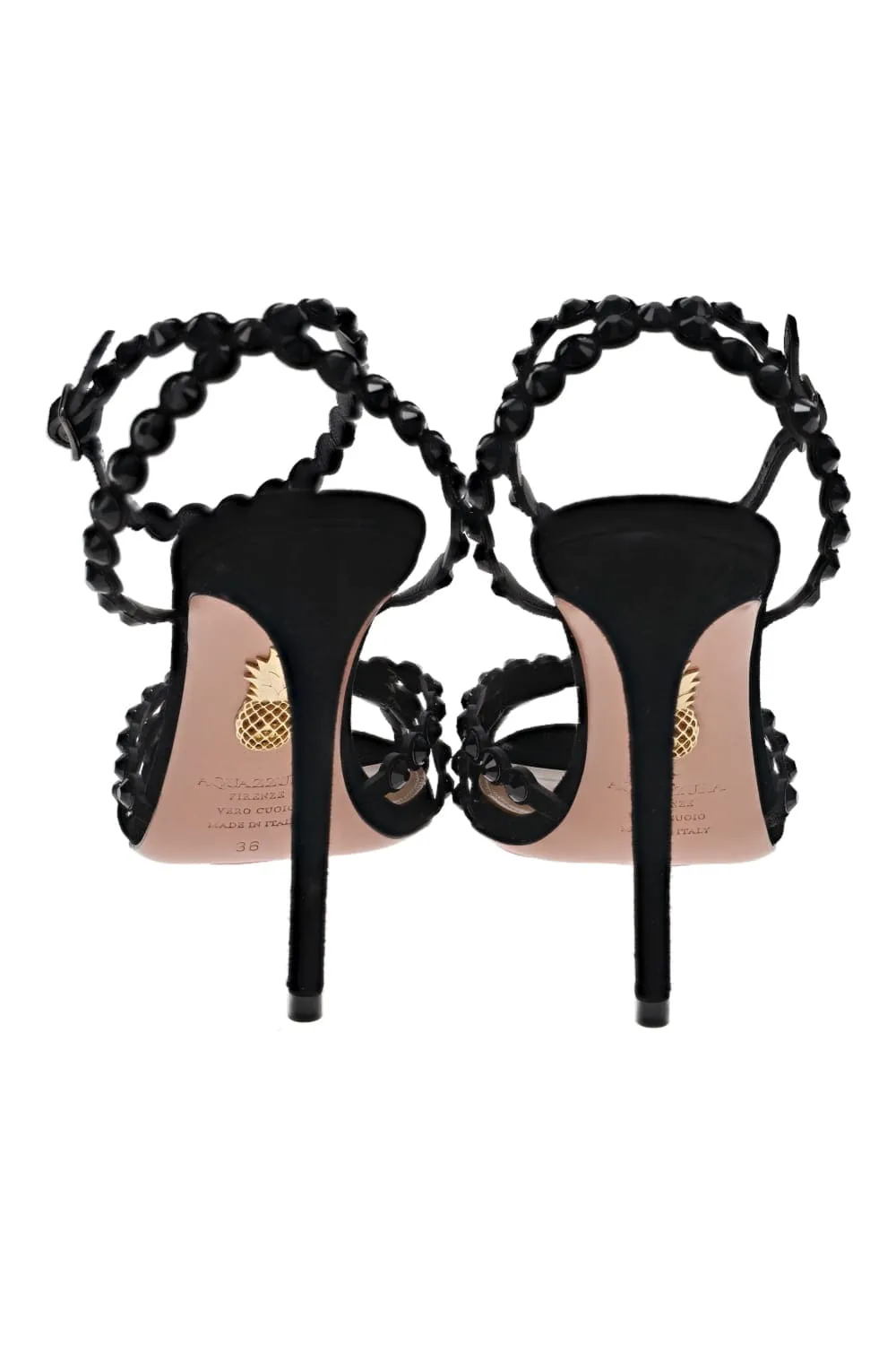 Tequila Black Embellished Leather Sandal