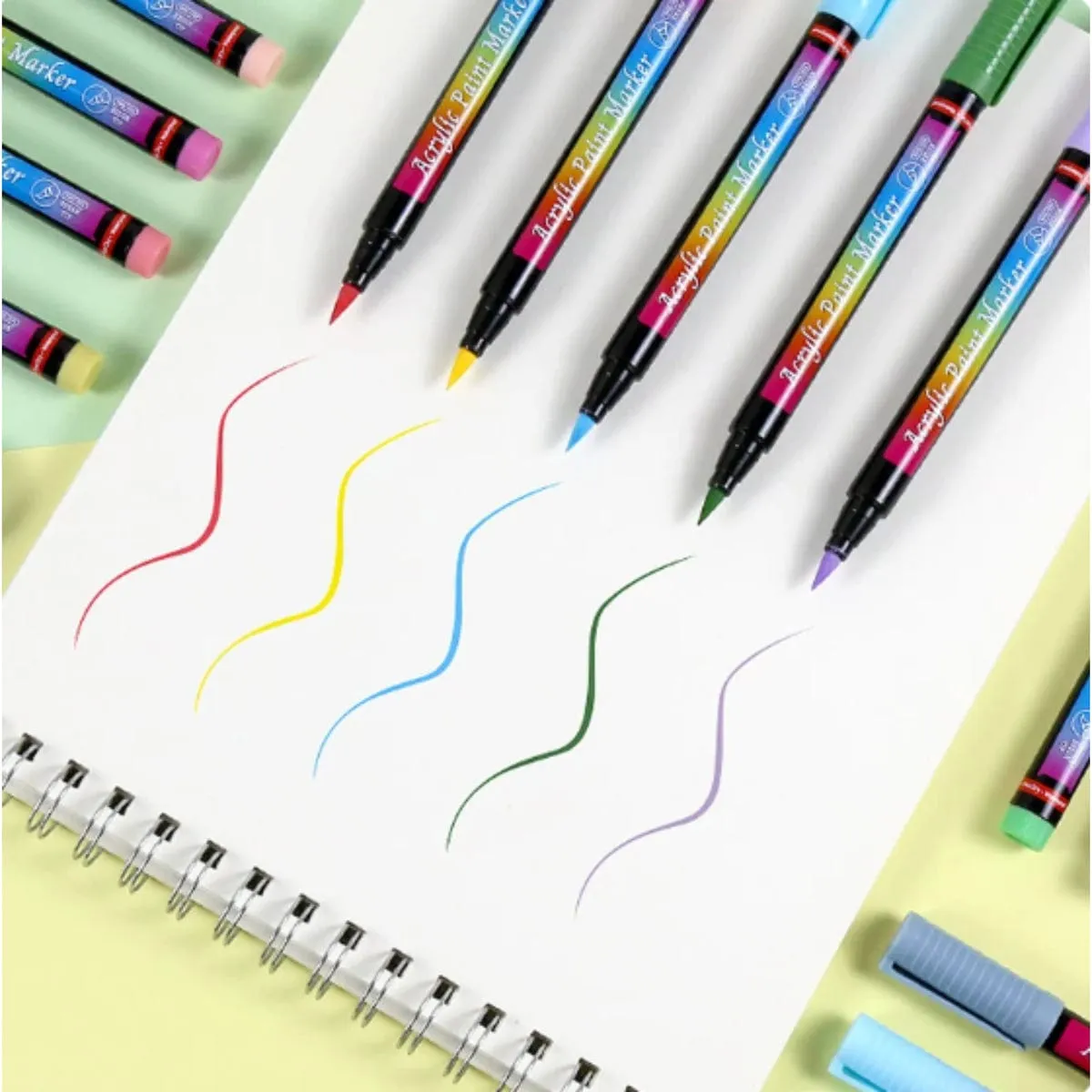 The Art Journey Brush Tip 24 Color Acrylic Paint Marker ART017