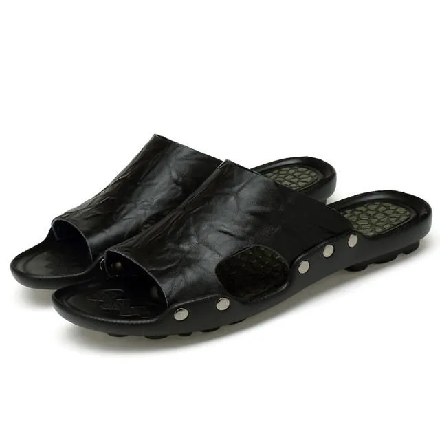 The hot british genuine cow leather sandals
