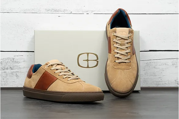 The Jolt Sneaker in Tan Suede
