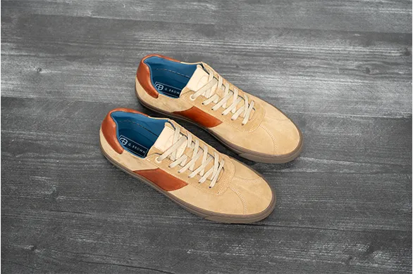 The Jolt Sneaker in Tan Suede