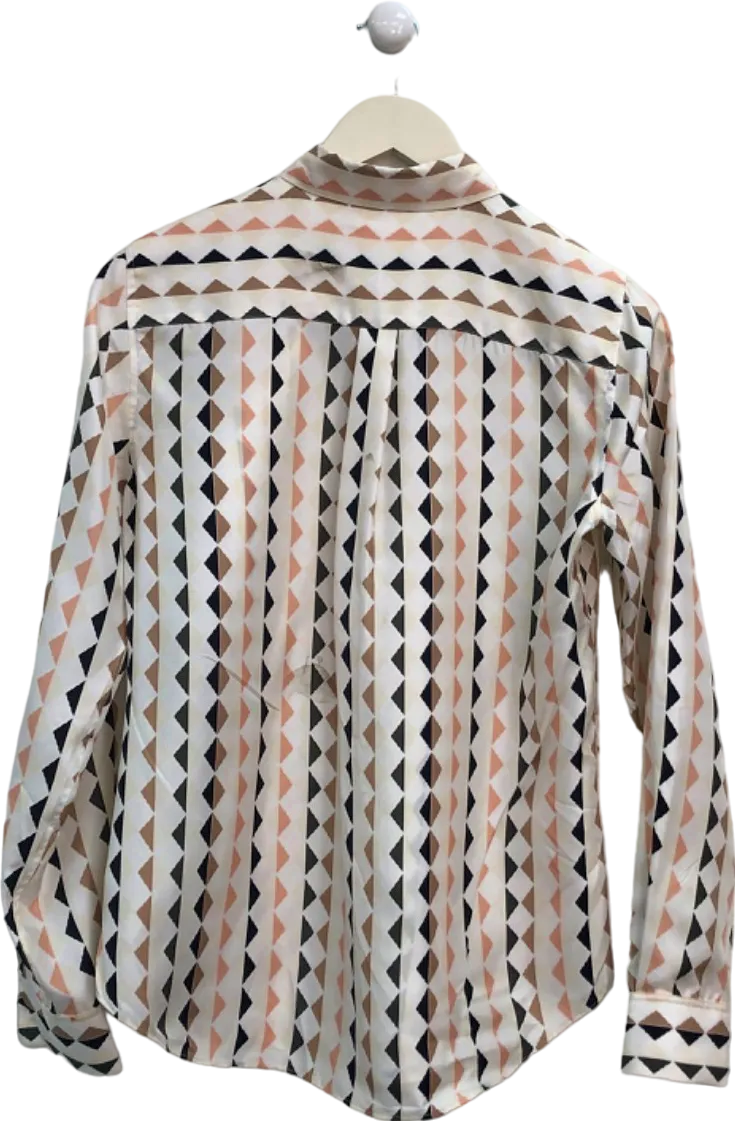 Theory Multi-Coloured Geometric Print Silk Blouse UK XS