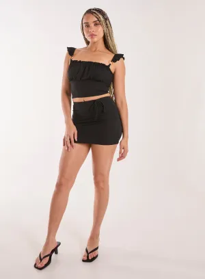 Tie Detail Mini Skirt