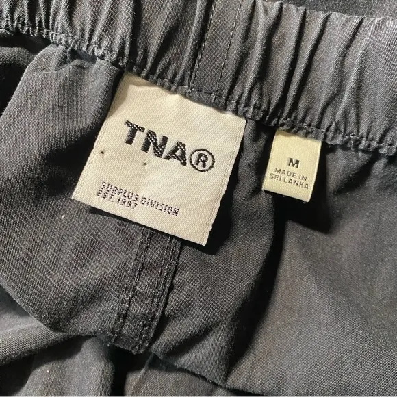 TNA ARITZIA Cargo MIDI Drawstring Skirt Slit Casual Lightweight Embroidered