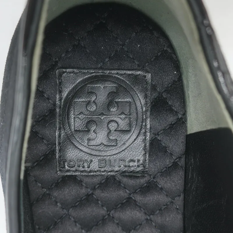 Tory Burch Easton Scarab Smoking Slippers Black Velvet Size 10 Slip-On Flats