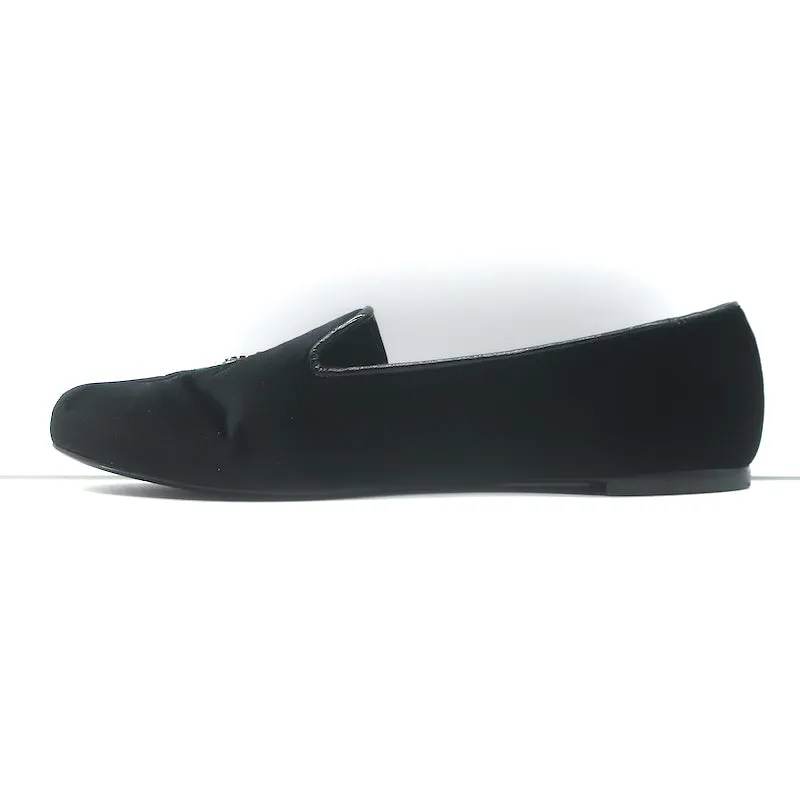 Tory Burch Easton Scarab Smoking Slippers Black Velvet Size 10 Slip-On Flats
