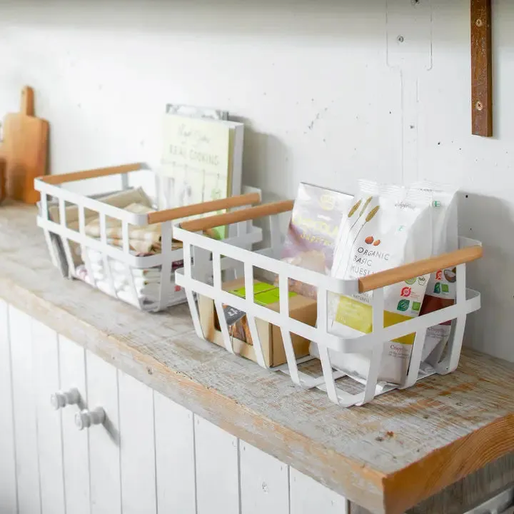 Tosca Dual Handle Storage Basket - White