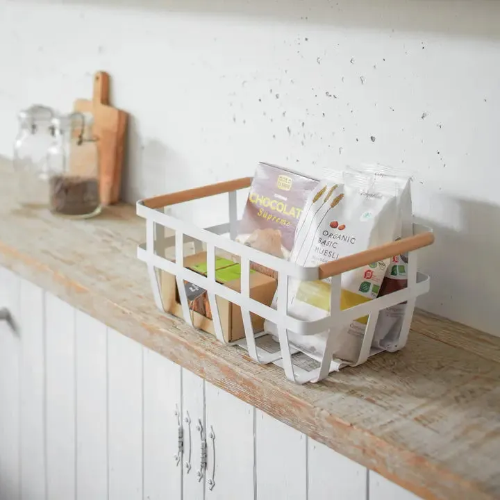 Tosca Dual Handle Storage Basket - White