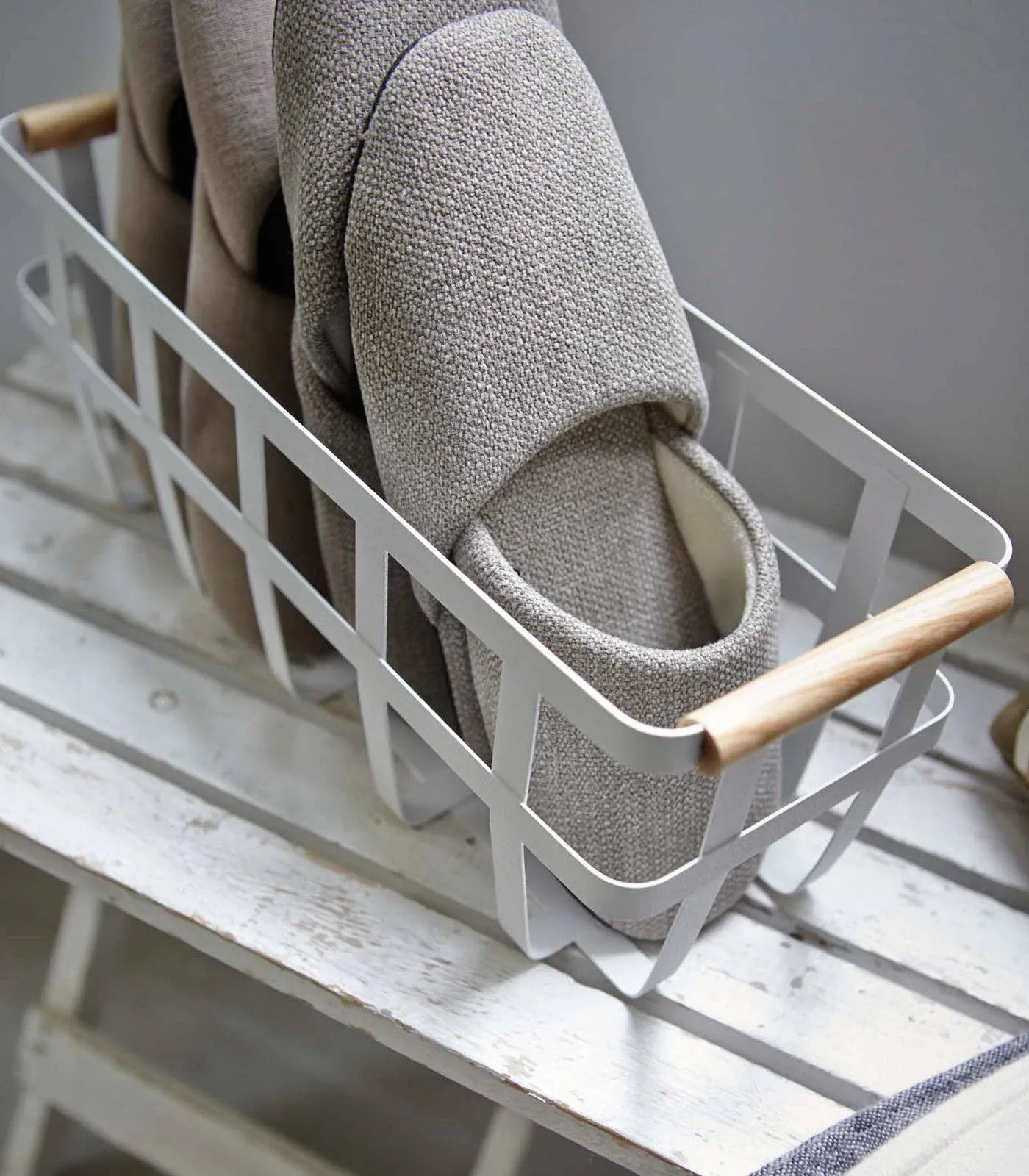 Tosca Storage Basket - Steel   Wood
