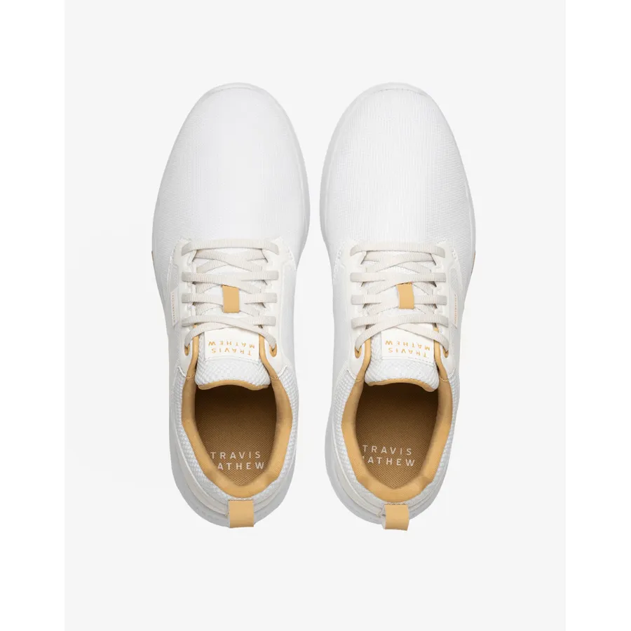 Travis Mathew The Daily Pro Hybrid Golf Shoe - White/Gum