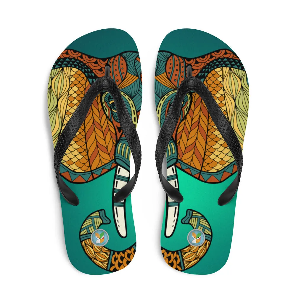Tribal Elephant - Flip-Flops