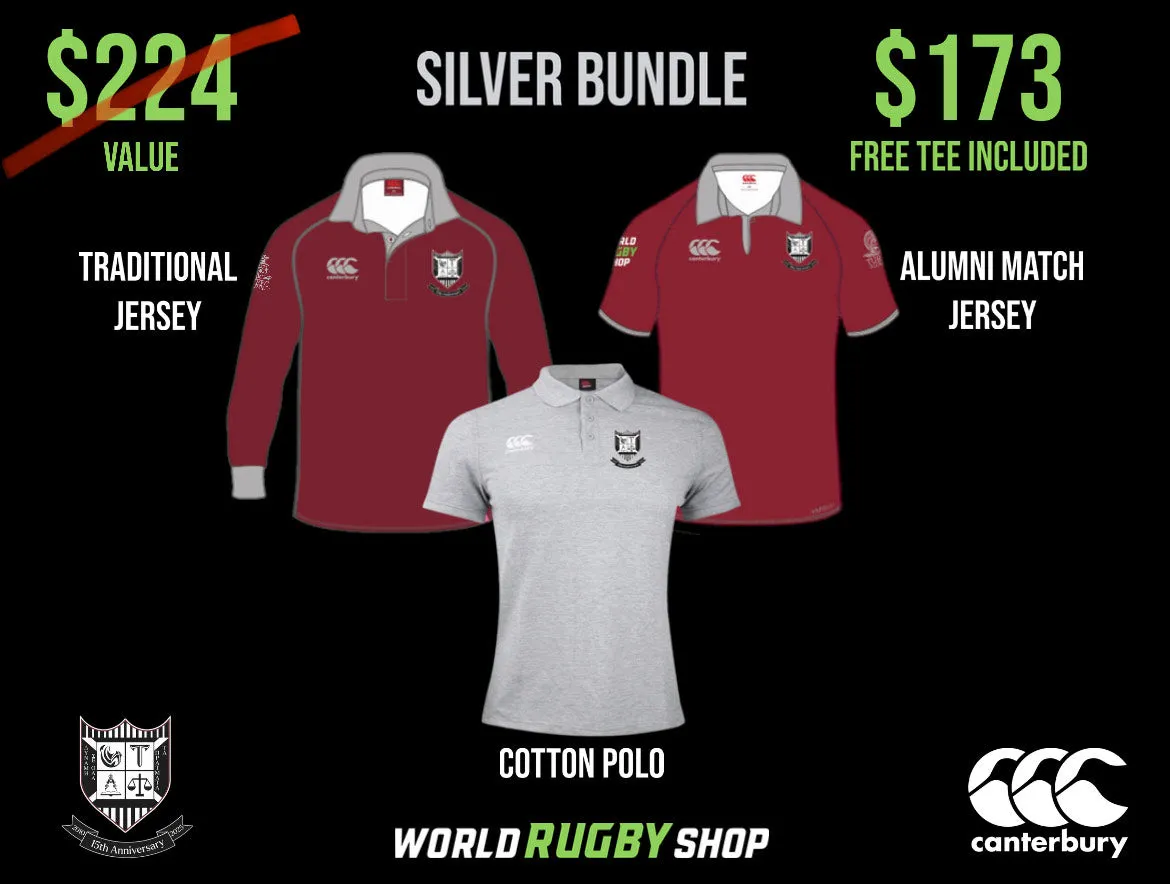 Troy University RFC 15th Anniversary Rugby - Silver Bundle (order 1/1-4/1, delivery by June) (add jersey name/number in order notes at checkout)