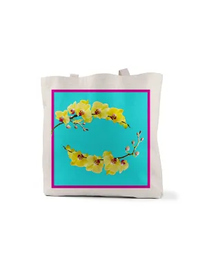 Turquoise and Purple Orchid Tote, College Student Gift, Mother's Day Gift, Christmas Gift