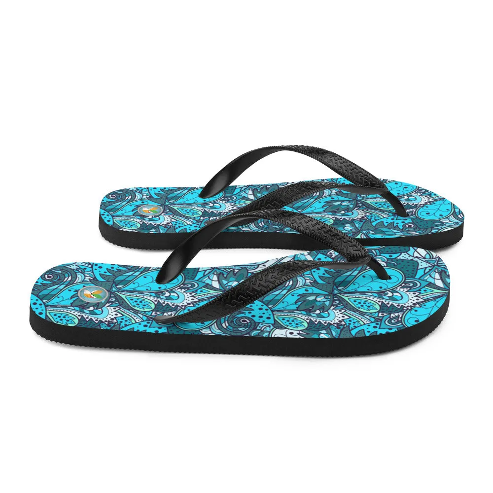 Turquoise Pattern - Flip-Flops
