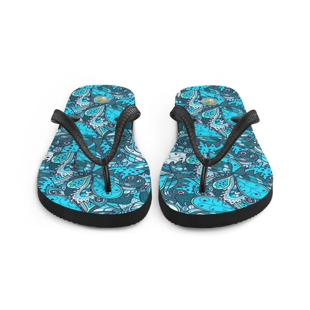Turquoise Pattern - Flip-Flops