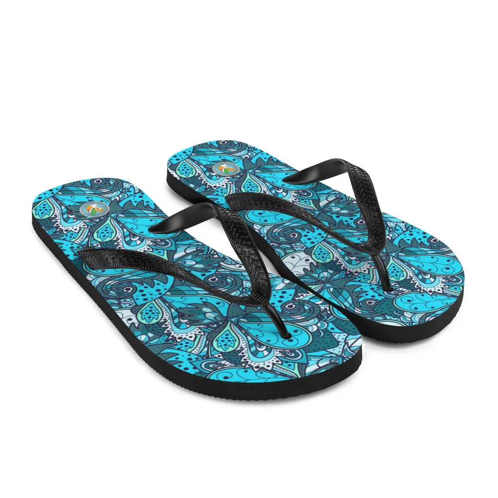 Turquoise Pattern - Flip-Flops