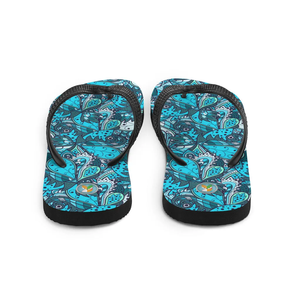 Turquoise Pattern - Flip-Flops